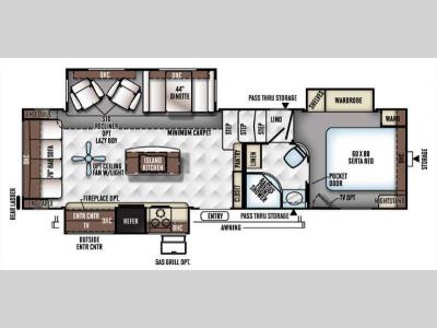 Floorplan - 2016 Forest River RV Flagstaff Classic Super Lite 8528CKWSA