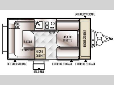 Floorplan - 2016 Forest River RV Flagstaff Hard Side T12DDST