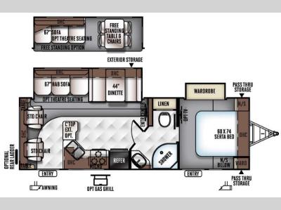 Floorplan - 2016 Forest River RV Flagstaff Super Lite 26RLWS