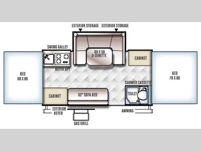 Floorplan - 2016 Forest River RV Rockwood Premier 2716G