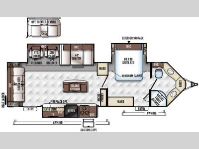 Floorplan - 2016 Forest River RV Rockwood Wind Jammer 3025W