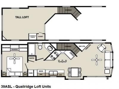Floorplan - 2016 Forest River RV Quailridge Holiday Cottages 39ASL Loft