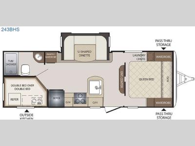 Floorplan - 2016 Keystone RV Bullet 243BHS