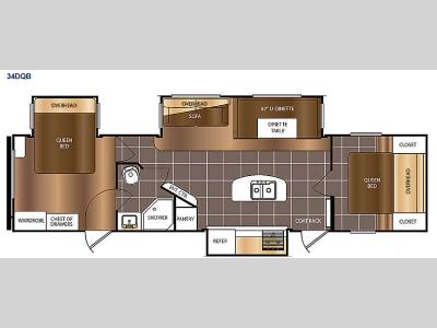 Floorplan - 2016 Prime Time RV Avenger 34DQB