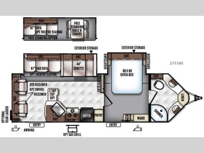 Floorplan - 2016 Forest River RV Rockwood Ultra V 2715VS