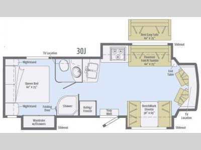 Floorplan - 2016 Winnebago Aspect 30J