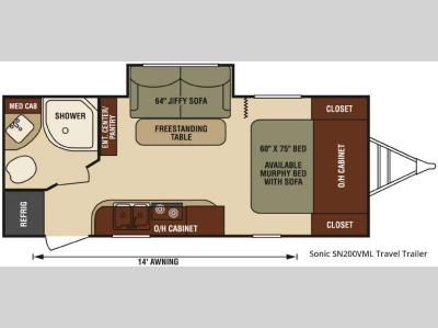 Floorplan - 2016 Venture RV Sonic SN200VML