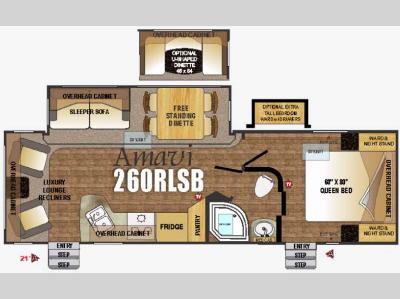 Floorplan - 2016 Outdoors RV Black Stone 260RLSB