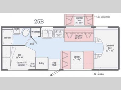 Floorplan - 2016 Itasca Spirit 25B