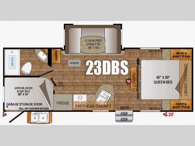 Floorplan - 2016 Outdoors RV Creek Side 23DBS