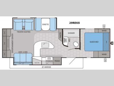 Floorplan - 2016 Jayco White Hawk 29REKS