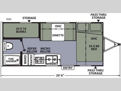 Floorplan - 2016 Coachmen RV Apex Nano 185BH