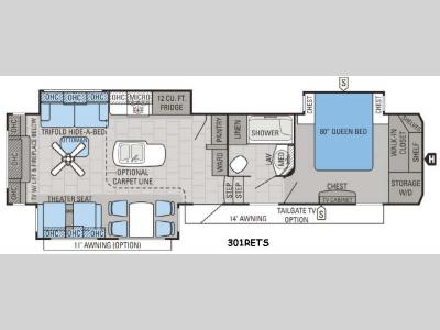 Floorplan - 2016 Jayco North Point 301RETS