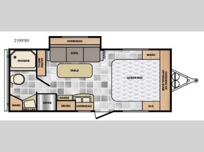 Floorplan - 2016 Winnebago Industries Towables Micro Minnie 2106FBS