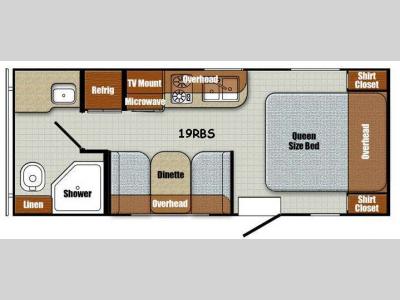 Floorplan - 2016 Gulf Stream RV Vintage Cruiser 19RBS