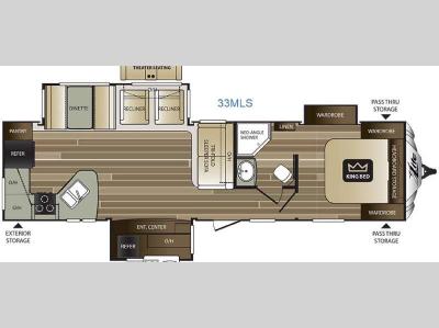 Floorplan - 2016 Keystone RV Cougar X-Lite 33MLS