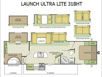 Floorplan - 2016 Starcraft Launch Ultra Lite 31BHT