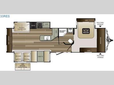 Floorplan - 2017 Keystone RV Cougar X-Lite 33RES