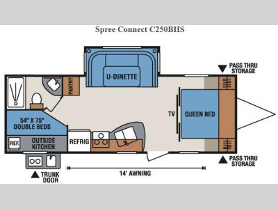 Floorplan - 2017 KZ Spree Connect C250BHS