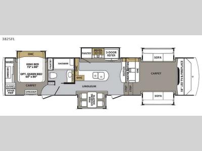 Floorplan - 2017 Forest River RV Cardinal 3825FL