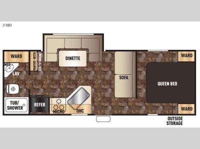 Floorplan - 2017 Forest River RV Cherokee Grey Wolf 23BD