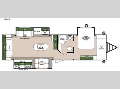 Floorplan - 2017 Forest River RV Surveyor 33RLOK