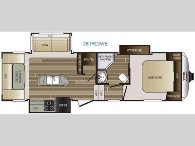 Floorplan - 2017 Keystone RV Cougar Half-Ton Series 281RDIWE