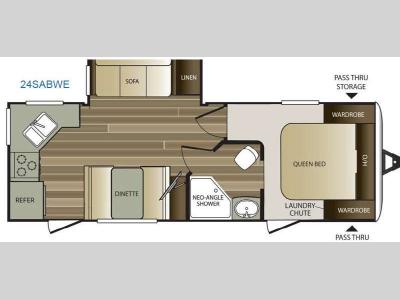 Floorplan - 2017 Keystone RV Cougar Half-Ton Series 24SABWE