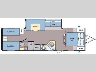 Floorplan - 2017 Dutchmen RV Coleman Lantern Series 295QBWE