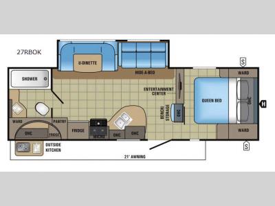 Floorplan - 2017 Jayco White Hawk 27RBOK