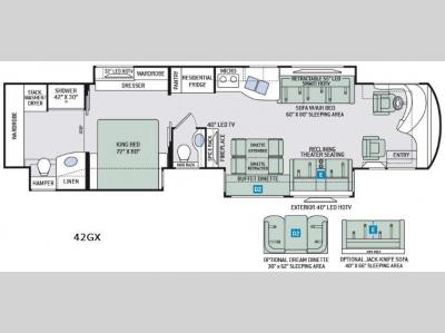 Floorplan - 2017 Thor Motor Coach Tuscany 42GX