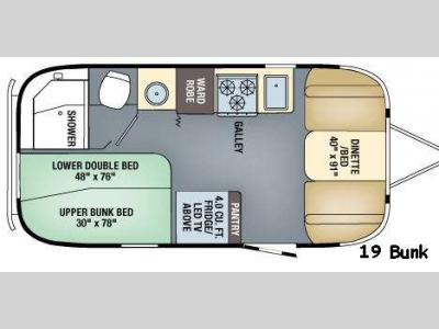 Floorplan - 2017 Airstream RV Flying Cloud 19 Bunk