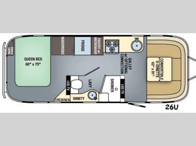 Floorplan - 2017 Airstream RV Flying Cloud 26U