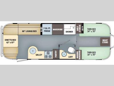 Floorplan - 2017 Airstream RV International Serenity 27FB Twin