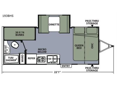 Floorplan - 2017 Coachmen RV Apex Nano 193BHS