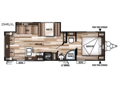 Floorplan - 2017 Forest River RV Wildwood X-Lite 254RLXL