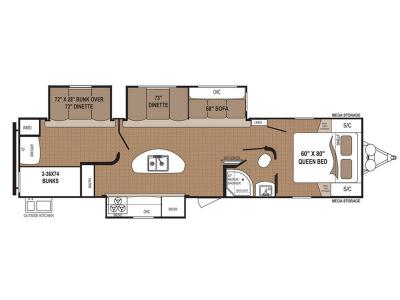 Floorplan - 2017 Dutchmen RV Aspen Trail 3100BHS