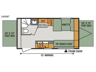 Floorplan - 2017 KZ Sportsmen Classic 160RBT