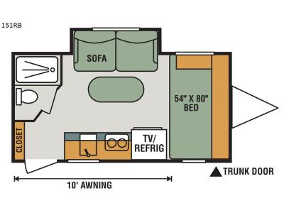 Floorplan - 2017 KZ Sportsmen Classic 151RB