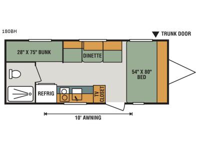 Floorplan - 2017 KZ Sportsmen Classic 180BH