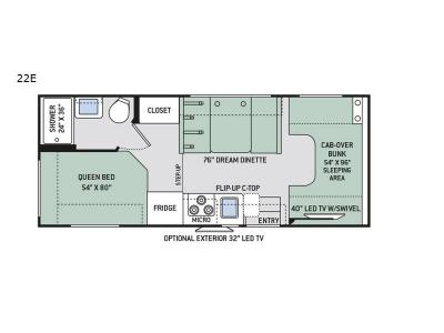 Floorplan - 2017 Thor Motor Coach Four Winds 22E