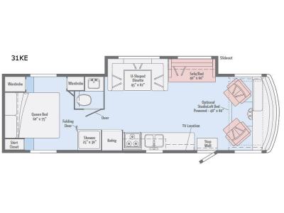 Floorplan - 2017 Winnebago Vista 31KE