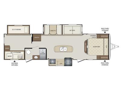 Floorplan - 2017 Keystone RV Bullet 311BHS