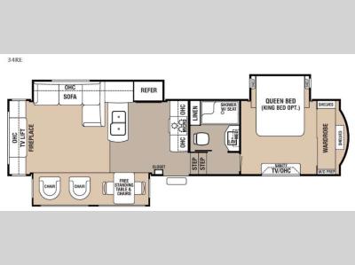 Floorplan - 2017 Forest River RV Cedar Creek Hathaway Edition 34RE