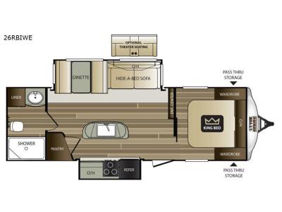 Floorplan - 2017 Keystone RV Cougar Half-Ton Series 26RBIWE