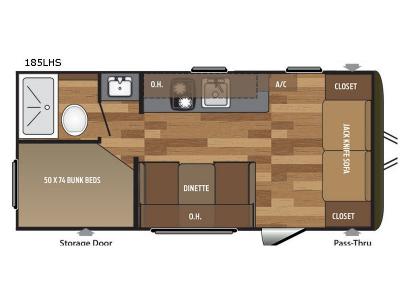 Floorplan - 2017 Keystone RV Hideout Single Axle 185LHS