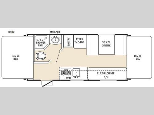 Floorplan - 2015 Coachmen RV Clipper Ultra-Lite 16RBD