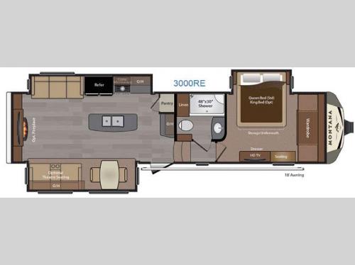 Floorplan - 2016 Keystone RV Montana 3000RE