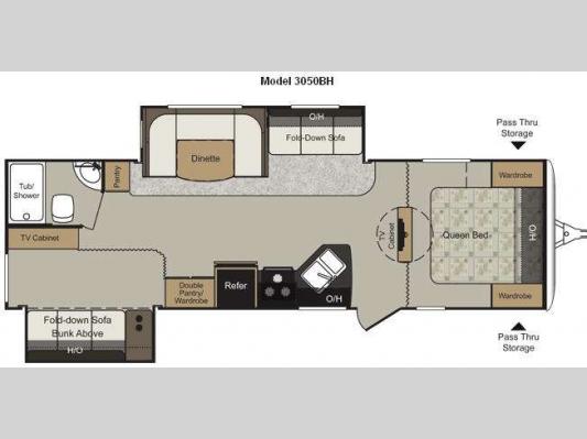 Passport 3050BH Grand Touring Floorplan