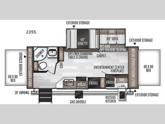 Rockwood Roo 235S Floorplan
